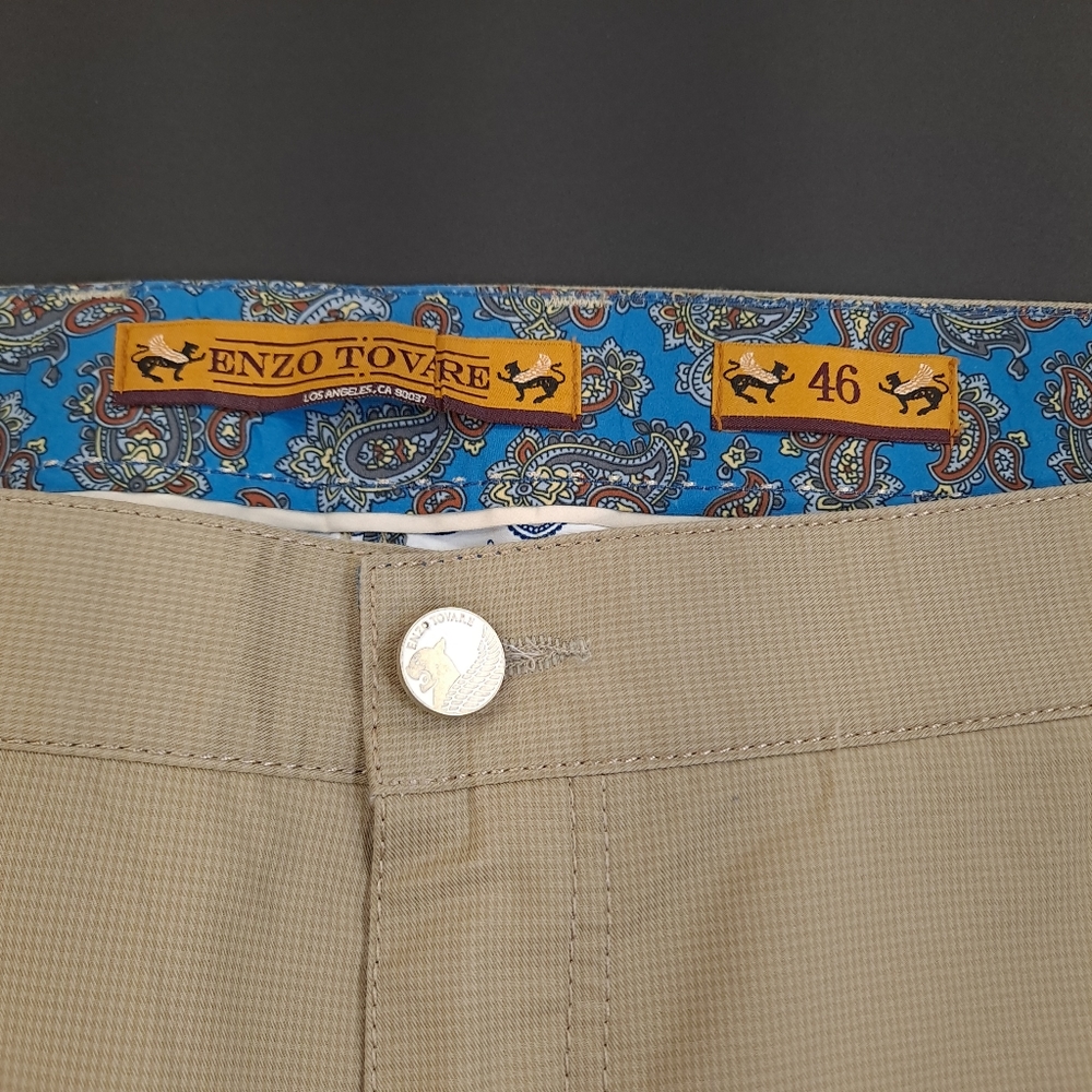 ENZO TOVARE Denim Becker-12 Men's Pants 100% Cotton Beige European Cut - Size 46 - Picture 9 of 11